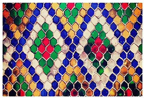 Nahtlose Mosaik-Tischsets in Sechseckform, für Esstisch, waschbar, rutschfest, für Weihnachten, Urlaub, Geburtstag, Party
