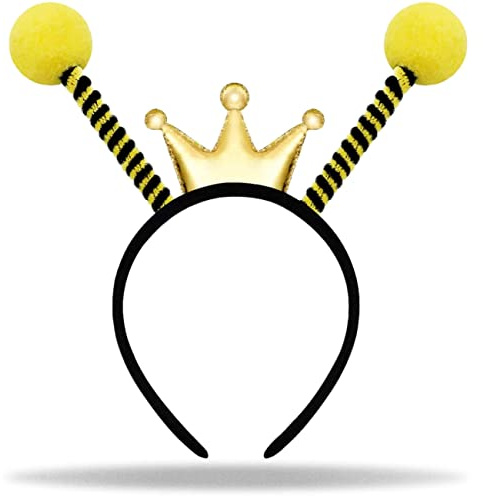 Hatstar Serre-tête reine des abeilles avec antennes | Antenne d'abeille | Bijou de tête pour femme | Accessoire pour cheveux pour votre costume de carnaval et de carnaval