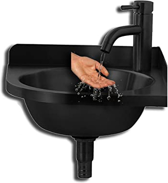 FAFACAI Stainless Steel Corner Washbasin Mini Triangle Wash Basin in Bathroom Utility Room Wall-Mounted Washbasin Kitchen Sink (Color : Black, Size : D(32x32x45cm)) (Black B(32x32x45cm))