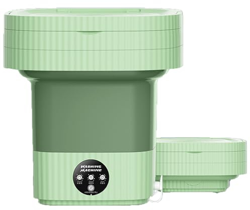 Mini Waschmaschine,Kamanan 10L 10W Tragbare Faltbare Wäschewanne,Camping Waschmaschine Klein,3 Modi Waschmaschine,Reisewaschmaschine Automatische für Kleines Kleidung Unterwäsche (Grün)