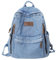 Herren Damen Denim Rucksack, Vintage Grunge Jeans Rucksäcke, Blau, Jeans, Laptop-Rucksack, Retro-Rucksack für Studium Reisen Arbeit (Hellblau)