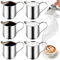 6 bricco per latte, in acciaio inox da 90 ml, piccolo bricco per latte in schiuma, bricco da 3 oz per schiumare, brocca per latte e caffè espresso per montalatte, cappuccino, latte art