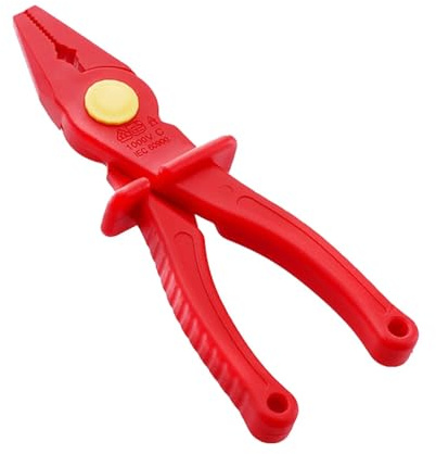 Pinze ad ago isolate, pinze ad ago per elettricisti - Pinza a becchi mezzotondi multifunzionali isolata da 1000 V - Pinza a becchi lunghi con impugnatura antiscivolo, pinza da elettricista antimag