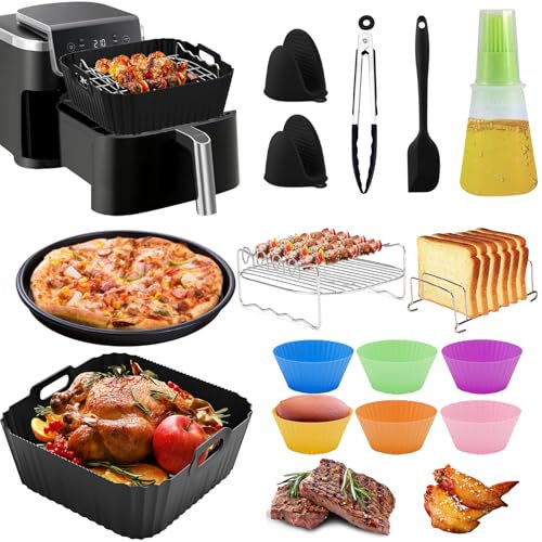 Moule Silicone Air Fryer, Accessoire Air Fryer pour Ninja Max Pro 6,2L AF180EU, Philips 6,2L, COSORI 5,5L, Moule Air Fryer avec Grille Air Fryer