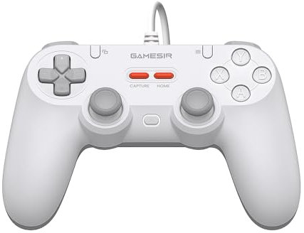 GameSir Tegenaria Lite Manette de Jeu Filaire – 1000Hz, Ultra-Faible Latence, Joysticks à Effet Hall, 2 Boutons Arrière – Compatible Switch/PC/Android/iOS – Blanc Serein
