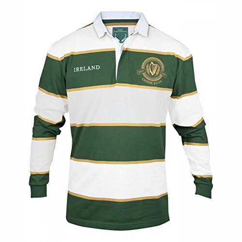 CROKER Green and White Striped Rugby Jersey,Green,XX-Large