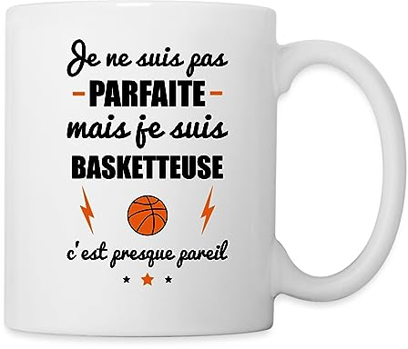 Spreadshirt Pas Parfaite Basketteuse Mug Blanc, taille unique, blanc