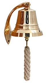 THDC Solid Brass BellWall Mount, Brass Maritime Duty Watch Ship?s Bell (4, Polished Brass)