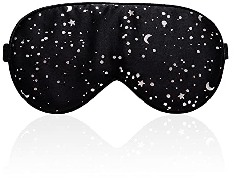 townssilk Mascherina per dormire in 100% seta con cinturino regolabile, comoda e super morbida, ideale per dormire, blindford Silver Moon