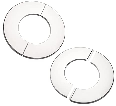 sourcing map Wall Split Flange, Stainless Steel Round Escutcheon Plate for 60mm Diameter Pipe 2Pcs