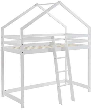 BAÏTA Lit Mezzanine Tiny, Blanc, 90x190cm