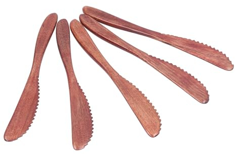 5 pièces en bois beurre épandeur, couteau à fromage beurre épandeur en bois beurre couteau assaisonnement couteau sandwich arachide épandeur large lame beurre épandeur