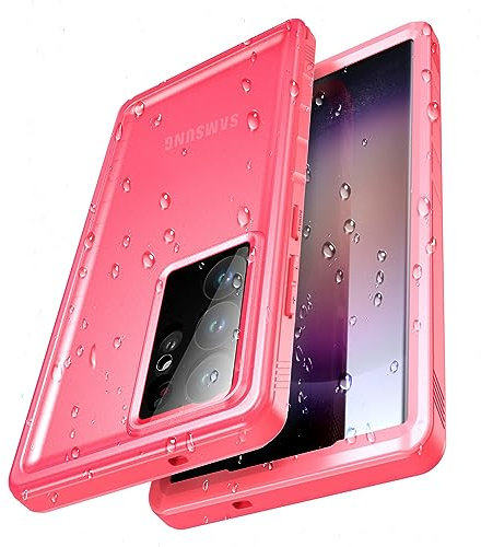 Cozycase Cover per Samsung Galaxy S23 Ultra Impermeabile Antiurto - 360 Integrale Militare Rigida Armor/Custodia Subacquea Waterproof/Antipolvere S 23 Ultra Case - Rosa