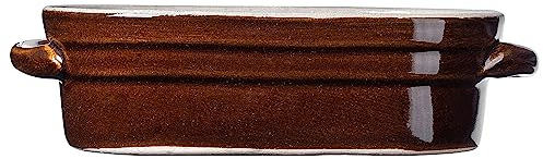 KADAX Tonbräter, 23x12,5x6cm Dampfgarer mit Keramikoberfläche, spülmaschinenfester Brattopf mit Deckel, Brottopf aus Ton für Backofen und Mikrowelle (Ohne Deckel)