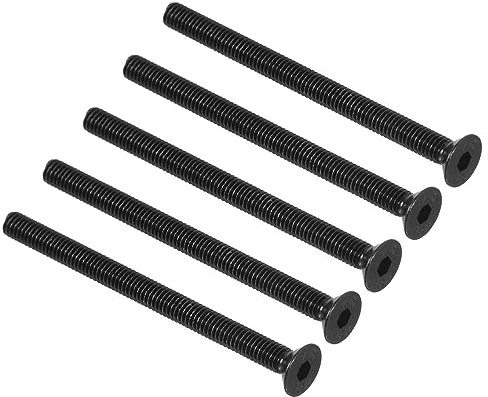 QUARKZMAN M3 x 40mm Hex Douille Plat Tête Tête fraisée Vis x 20PCS 10.9 Alliage Acier Douille Tête Bouchon Vis Boulons pour Machines et Meubles, [Noir]