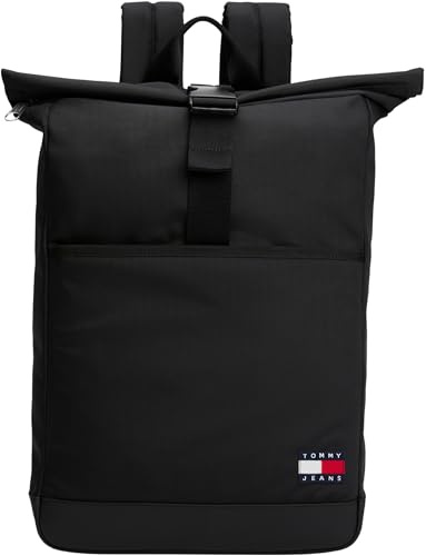 Tommy Jeans Herren Rucksack Daily mit Rolltop, Schwarz (Black), Einheitsgröße
