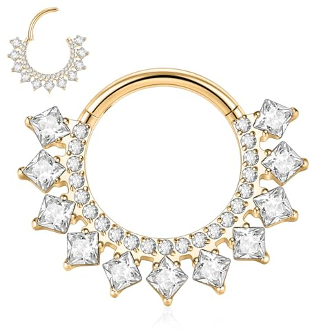 AROWRO Piercing septum - Daith - Bijou de nez - Anneaux - Tragus - Helix - Rook - Bijou cartilage - Boucles d'oreilles pour femme - Acier chirurgical