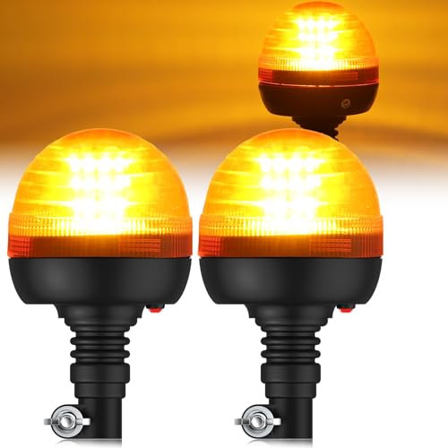 EYPINS 2x Gyrophares 40LED 12V/24V - Pour Camions/Véhicules Industriels - 3 Modes (Flash/Rotation/Strobe) - IP56 Résistant aux Intempéries (Pluie/Neige/Brouillard) - Certifié CE/ROHS/ECE R10 - Install