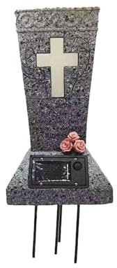 predolo Vaso solare per cimitero con decorazione a LED per lapide 5,12x5,31x12,99 pollici per fiori freschi/artificiali, decorazione per lapide del cimitero