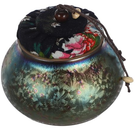 Healifty Barattolo da Tè Ermetico Contenitore per Tisane Sfuse Grani e Alimenti Secchi Design Retro e Semplice per Decorare e Risparmiare