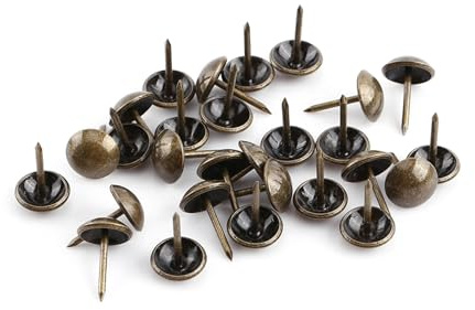 ZenithAur Kit per Chiodi per mobili Vintage, tappezzerie antiche da 100 Pezzi per Borchie Decorative per Porta per Scarpe di Divano, Tag in Metallo in Bronzo (11 * 17mm)
