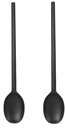 Silicone Cooking Spoon Set, High Heat Resistant Stiff Mixing Spoon, Extra Long Large Kitchen Utensil for Stirring and Serving, 13.6 Inches