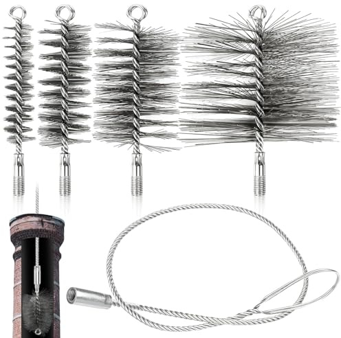Cepillo para Tubos de Estufa Cepillos de Limpieza de Chimeneas 4Pz Cepillo para Tubo de Horno 30 50 80 150mm Cepillos para Chimenea de Alambre de Acero para Chimeneas Chimenea Canales Tubería