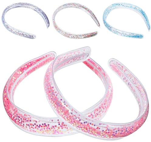 Angoily Lot de 5 Bandeaux à Paillettes Effet Sable Mouvant Bandeaux Fantaisie Rembourrés en Tissu Coloré Accessoires Cheveux pour Adolescentes Coiffures Quotidiennes et Fêtes