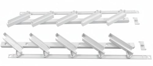HAHN & SOHN Sistema di lamelle bianco, 48 cm, pergolato, balcone, giardino, protezione dal vento, protezione solare – recinzione lamellare in legno e alluminio, elemento di recinzione, colore