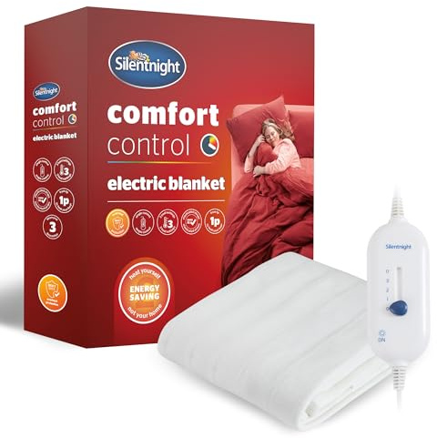 Silentnight Electric Blanket Super King Bed - Heated Underblanket with 3 Heat Settings - Fast Heat Up - Overheat Protection and Easy Fit Straps, Machine Washable Comfort Control, Super King, 160x200cm