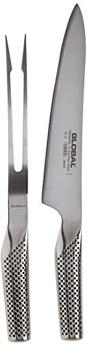 Global G-313 - Juego de cuchillo y trinchador de acero inoxidable