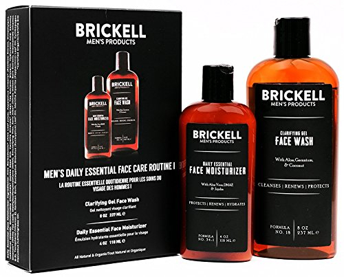 Brickell Daily Essential Face Care Routine I, für Männer, Gel-Gesichtsreiniger und Gesichtsfeuchtigkeitscreme, Parfümiert