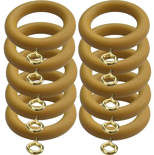 Beech Curtain Rings Drapery Pole Rod Loops Gliders with Eye for 22mm Pole Size: Internal Diameter 28mm, External Diameter 45mm (Pack of 10)