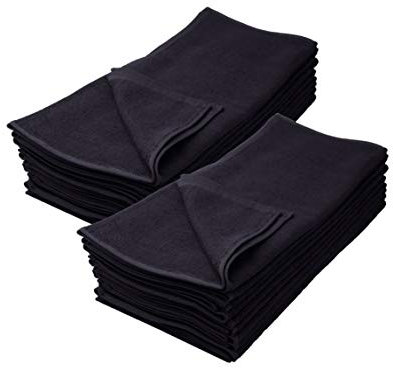 IC-collection 12er Pack Friseurhandtuch Zwirnfrottier 20/2 Garn - schwarz - farbecht - 100% Baumwolle (Schwarz, 50x90)