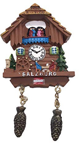 Salzburg Austria 3D Cuckoo Clock Refrigerator Magnet Tourist Travel Souvenirs Handmade Resin Craft Magnetic Stickers Home Kitchen Decoration Fridge Magnet Collection Gift