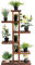 COSTWAY Pflanzenregal Holz, Blumenregal 6 Ebenen, Blumenständer mehrstöckig, Blumentreppe Blumenbank, Pflanzenständer Pflanzentreppe, Holzregal für Balkon Terrasse Garten (75x25x140 cm)