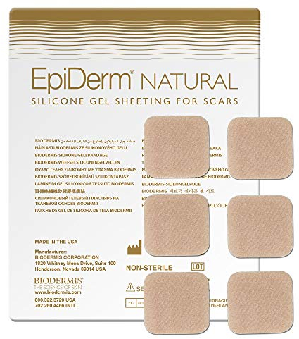 BIODERMIS Silikon Narbenpflaster - Medizinische Narbenpflege für Gesicht & Körper (3 x 3 cm/Hautfarben) - Hautverträgliche & wiederverwendbare Silikonpflaster - Narbenreduktionspflaster