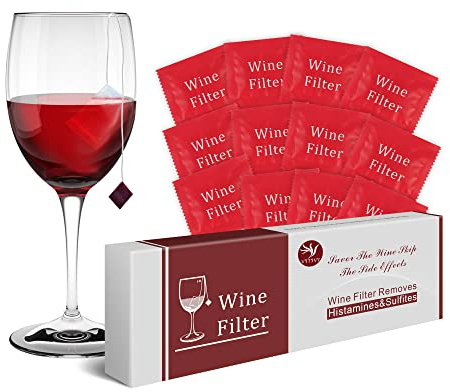 V7T7V7 Filtres à sulfite de vin pour éliminer le sulfite et l'histamine, éliminer les maux de tête, purificateur de vin pour réduire les allergies au vin, cadeaux de fête pour homme et femme (lot de
