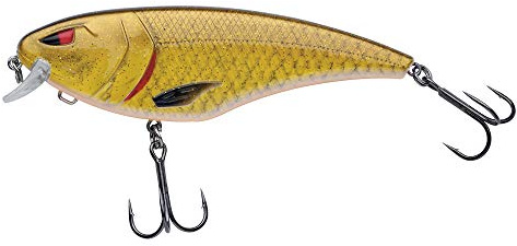Berkley Zilla Flanker, amo da pesca, esche rigide, galleggianti poco profonde, wobbler da corsa con Fusion 19 ami tripli – senza piombo, pesca predatore, luccio, unisex, rude, 79 g, 155 mm