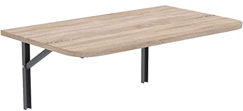 AKKE 60x40 | Wandklapptisch mit abgerundete Ecken Klapptisch Wandtisch Küchentisch Schreibtisch Kindertisch | Sonoma