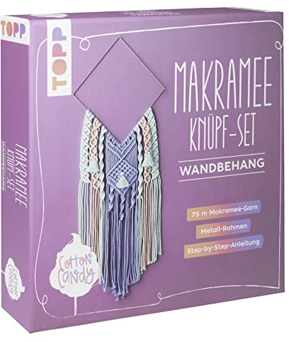 Makramee Knüpf-Set: Wandbehang: Anleitung und Material für einen Makramee-Wandbehang in angesagten Cotton-Candy-Farbtönen