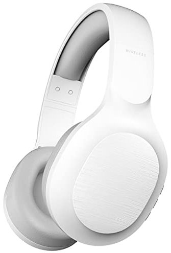ZTBGY Fällbara trådlösa hörlurar över örat, Bluetooth 72 timmars speltid vuxna DJ-hörlurar hybrid aktiva brusreducerande hörlurar med minnesskum öronkåpor inbyggd mikrofon, för DJ/TV/PC/telefon (vit)