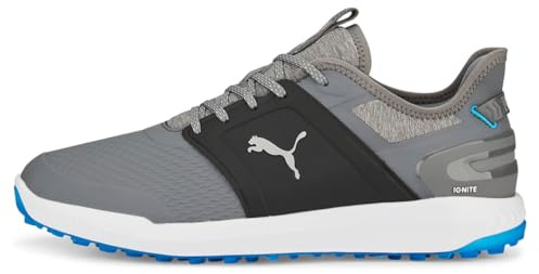 PUMA Mens Ignite Elevate Golf Shoe, Quiet Shade Puma Silver, 9 UK