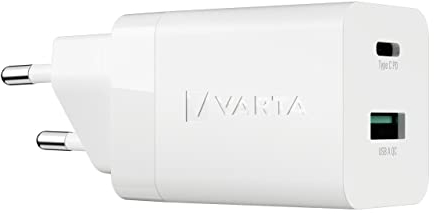 VARTA Ladegerät, Ladeadapter 38W, gleichzeitiges Laden von 2 Geräten, Speed Charger, Ladestecker für Laptops, Smartphones, ultraleicht und kompakt, Netzteil mit 2 USB-Anschlüssen