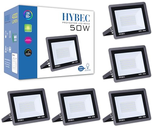 Faretto LED da Esterno 50W - Pack 5 Fari LED per Esterni, Faretti Esterno