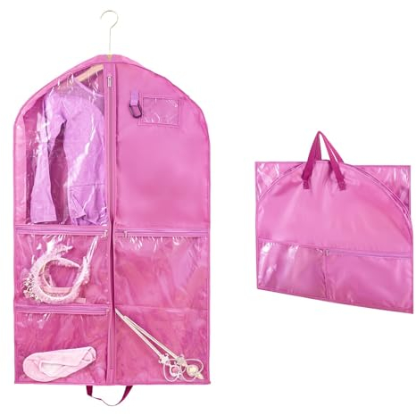 Kleidersäcke mit Viele Taschen,Faltbare Kinder Kleidersack Kurz Kleidungs Hängeabdeckung für einfache Organisation für Tänzer,Aufführungen,Wettbewerbe,Schönheitswettbewerbe,Reisen(100x60cm)