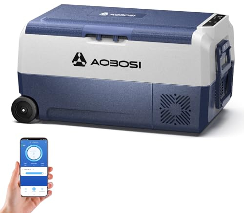 AAOBOSI Kompressor Kühlbox 36 L, Kühlbox Auto 12/24 V und 100-240 V Kühlbox Elektrisch, -20°C bis 20°C kompressorkühlbox für Auto, LKW, Boot, Reisemobil, Camping, Reisen