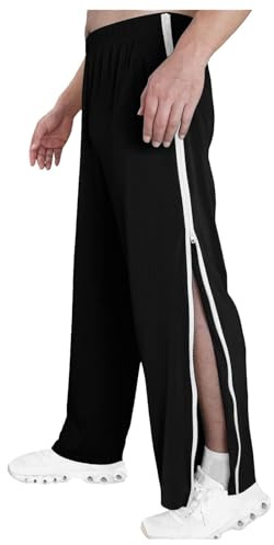 KBOPLEMQ Pantalon de Rééducation pour Homme et Femme - Ouverture Latérale - Baggy - Sport - Fermeture Éclair sur le Côté et Jambe Large