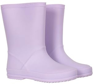 Mountain Warehouse Plain Kids Wellies - Waterproof, Soft Jersey Lined Wellington Boots, Gripped Sole, Boys & Girls - Spring Summer, Rain, School, Outdoors Lilac (S 10