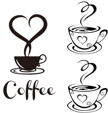2 Sheets Coffee Wall Stickers, Wall Art Stickers, DIY Wall Decoration Stickers, Kitchen Cafe Wall Stickers, Home Decoration Stickers